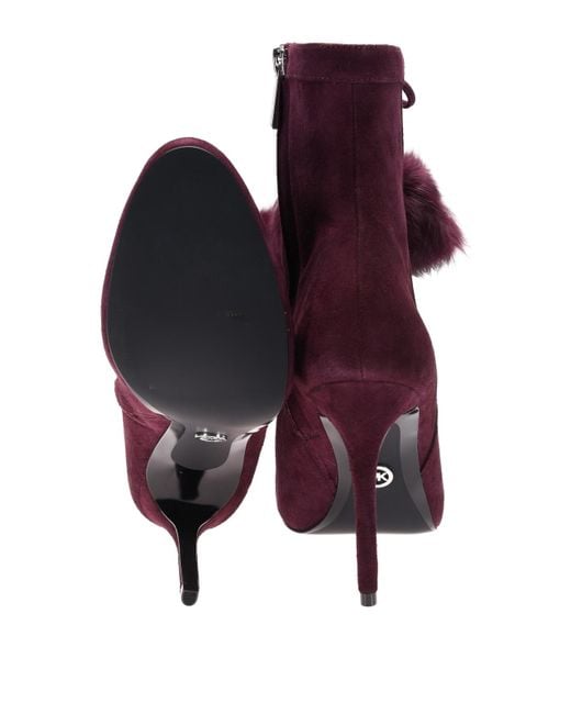 michael kors booties purple