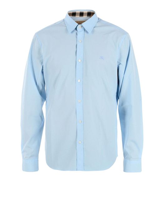 Burberry Cotton Cambridge Sky Blue Shirt for Men - Lyst