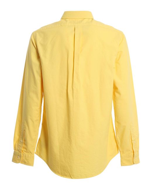Polo Ralph Lauren Cotton Button Down Collar Shirt in Yellow for Men - Lyst