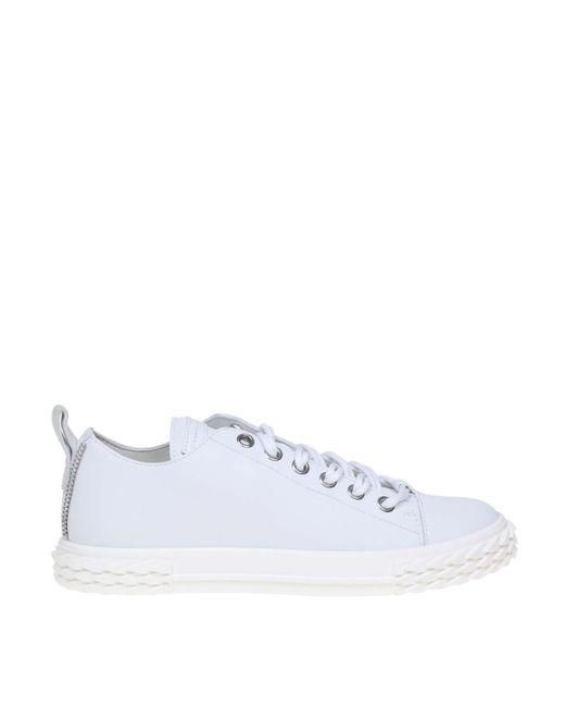 giuseppe zanotti black and white sneakers