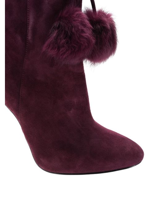 michael kors booties purple