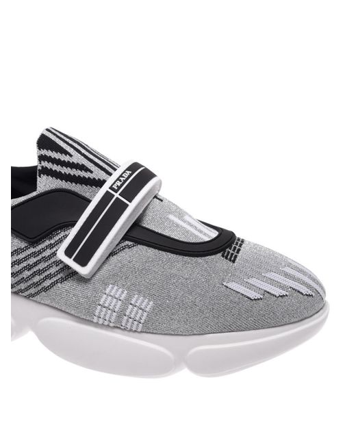 prada silver platform sneakers
