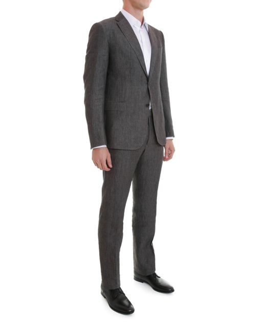 Armani Linen Suit in Dark Grey (Gray) for Men - Lyst