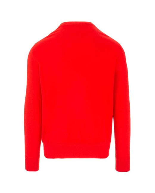Loro Piana Wool Crewneck Sweater In Bright Red for Men - Lyst