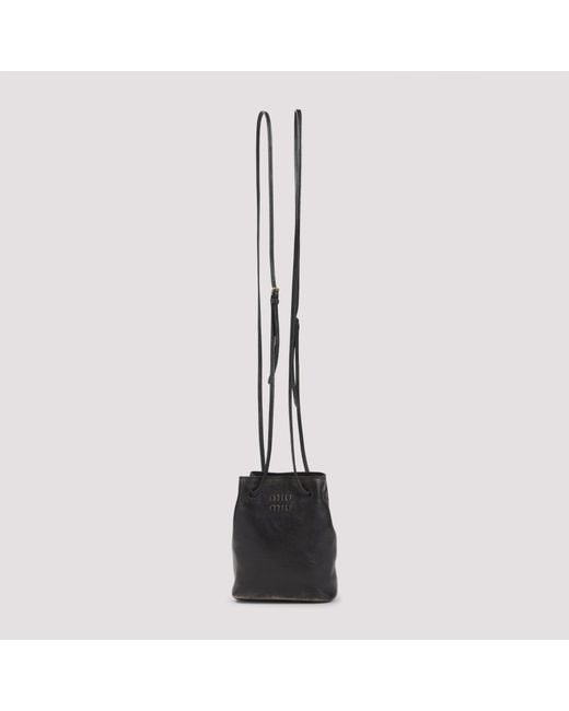 Miu Miu Black Lamb Leather Pouch