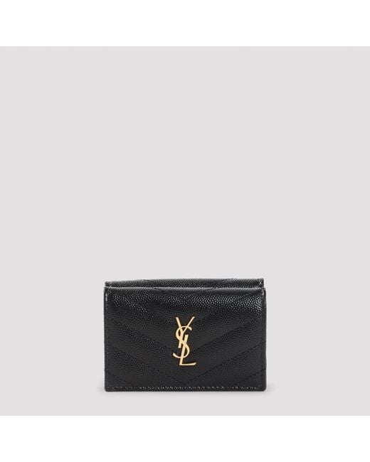 Saint Laurent Black Compact Card Holder