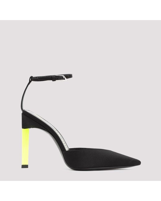 The Attico Black Chic Satin Pumps With Triangular Heel 10.5Cm