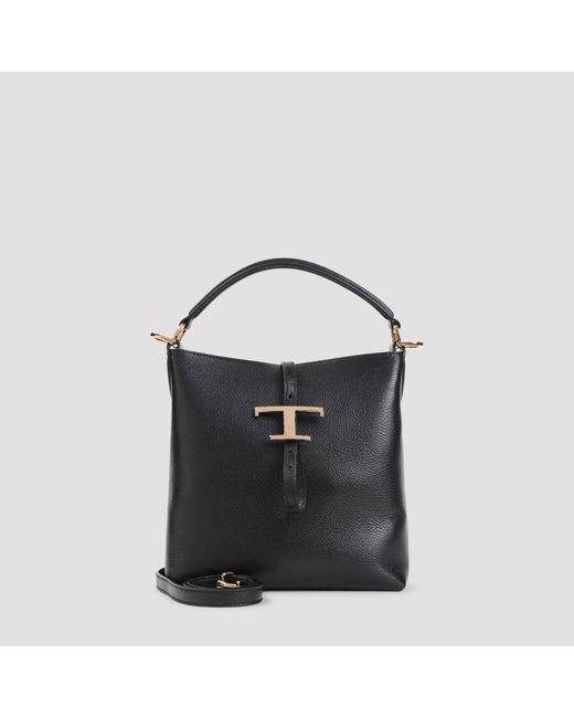 Tod's Black T Timeless Mini Bucket Handbag