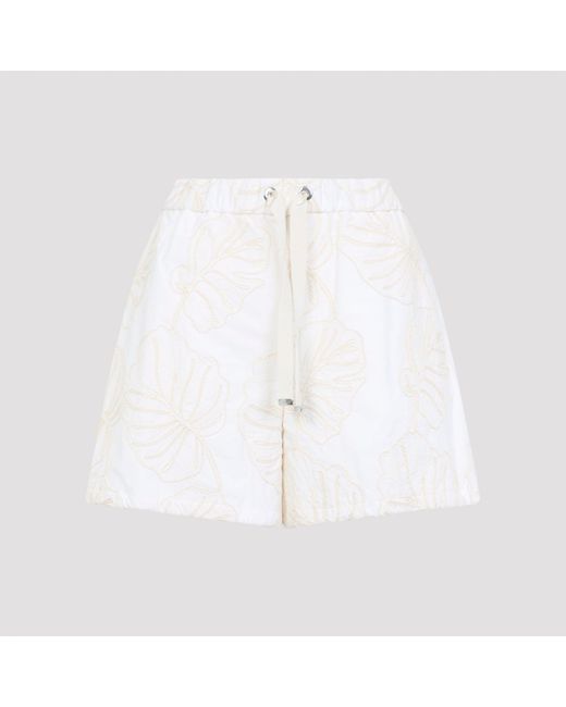 Moncler White Light Cotton Bermuda