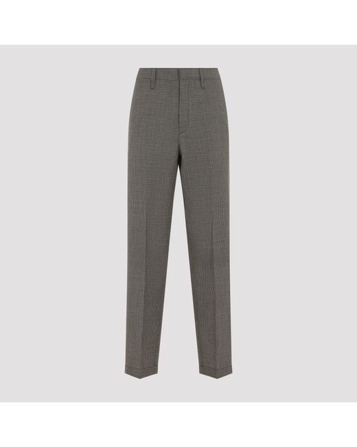 Prada Gray Wool Pants for men