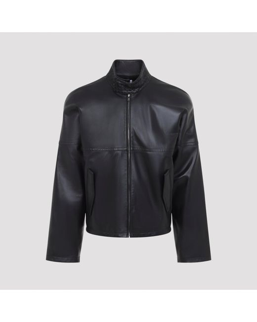 Bottega Veneta Black Bottega Vnetea Leather Jacket for men