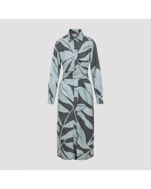 Max Mara Blue Midi Dresses Green