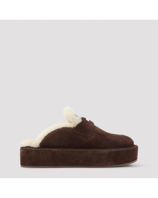 Miu Miu Brown Suede Sabot