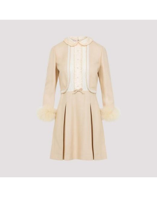 Valentino Natural Feathers Mini Dress