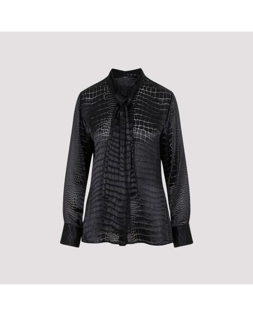 Versace Black Crocodile Devorè Shirt