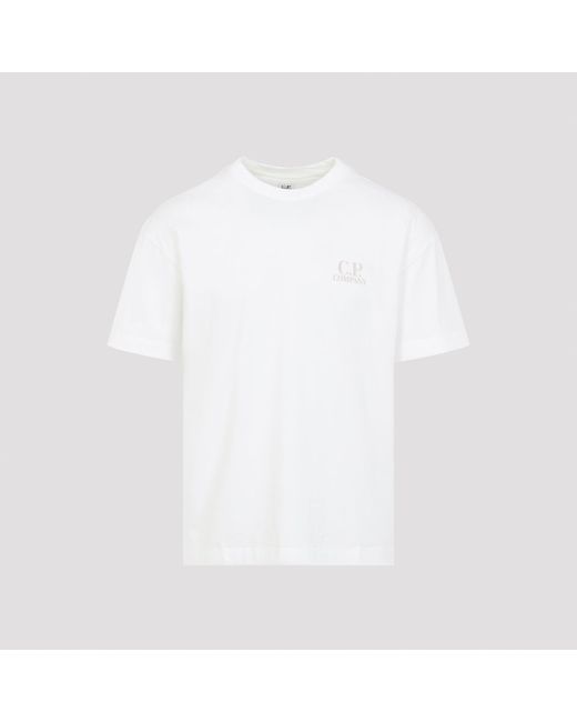 C P Company White Cotton T-Shirt for men