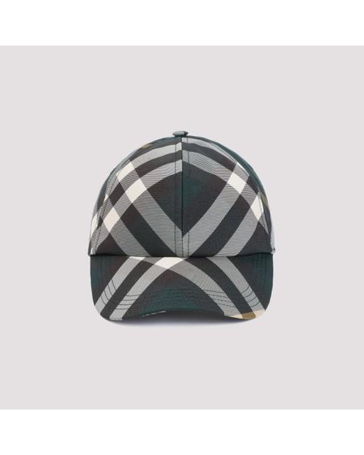 Burberry Gray Check-pattern Baeba Cap for men