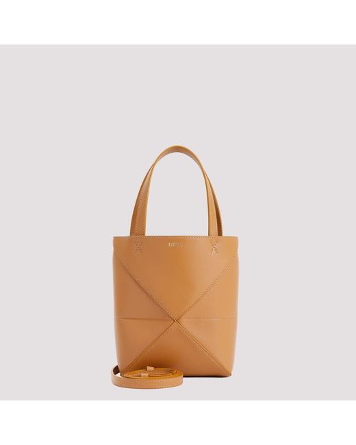 Loewe Brown Puzzle Fold Mini Tote