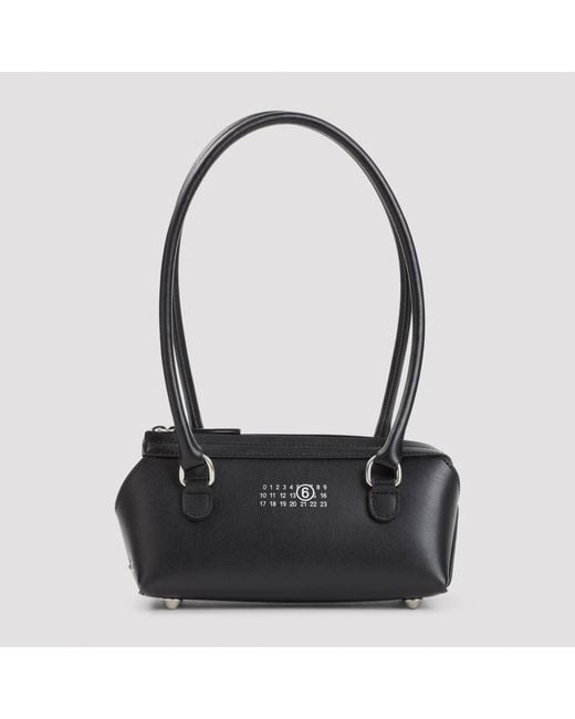 MM6 by Maison Margiela Black New Bauletto J Mini Leather Shoulder Bag