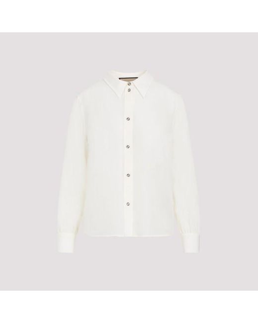 Gucci White Silk Shirt