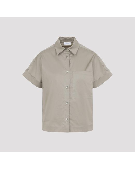 Peserico Gray Cotton Shirt