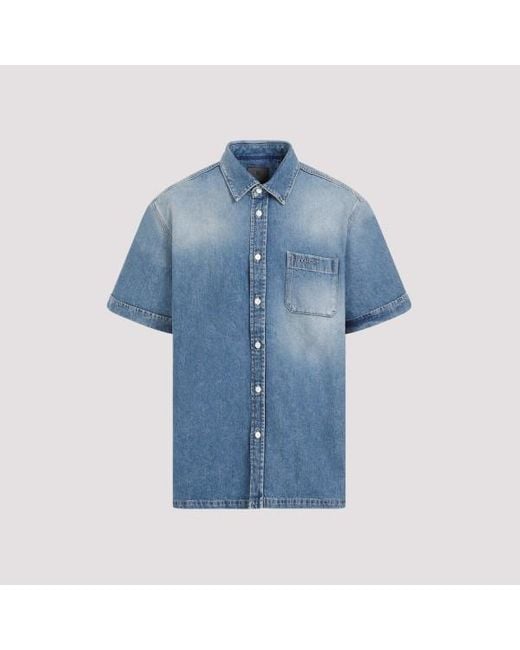 Givenchy Blue Short Seeve Shirt With Pocket for men