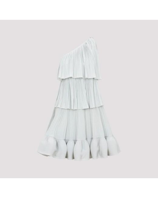 Lanvin White Asymetric 3 Layer Dress