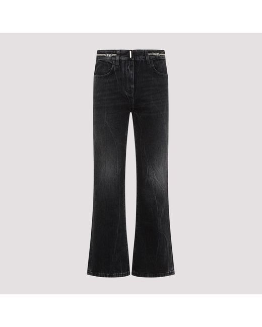 Givenchy Black Chic Boot Cut Denim Pants With Vintage Effect For