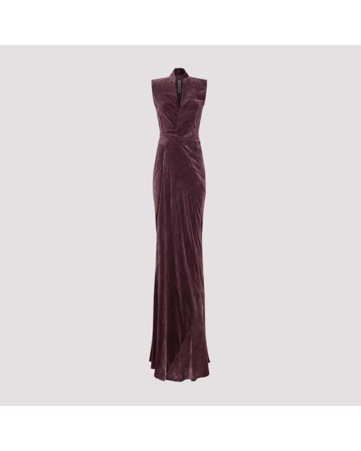 Rick Owens Purple Viscose Long Dress