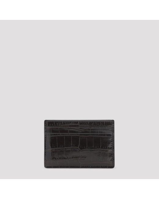 Tom Ford Black Calf Leather Credit Card Case for men