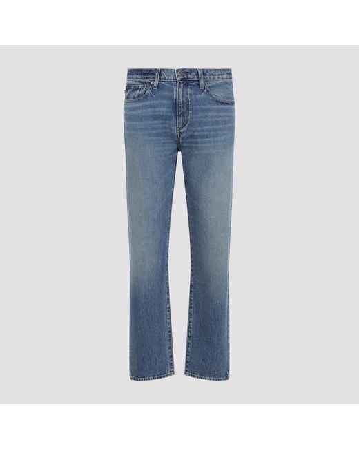 Ralph Lauren Blue 5 Pocket Straight Jenas for men