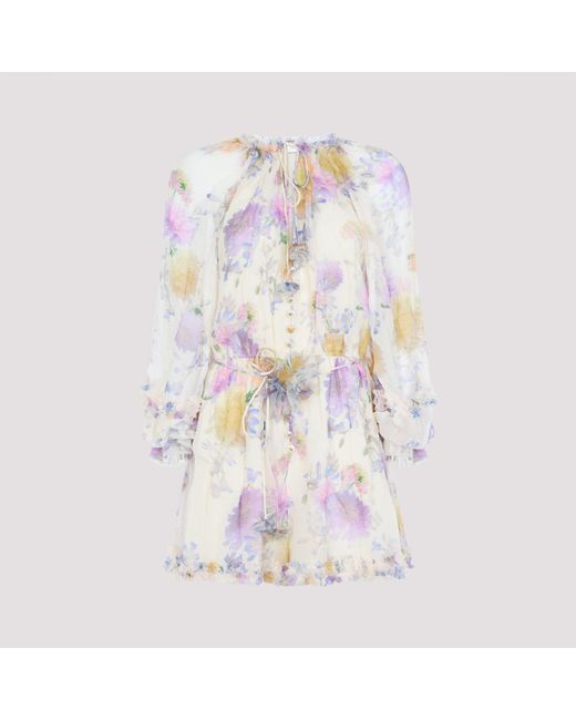 Zimmermann White Cream Luna Ruffle Playsuit