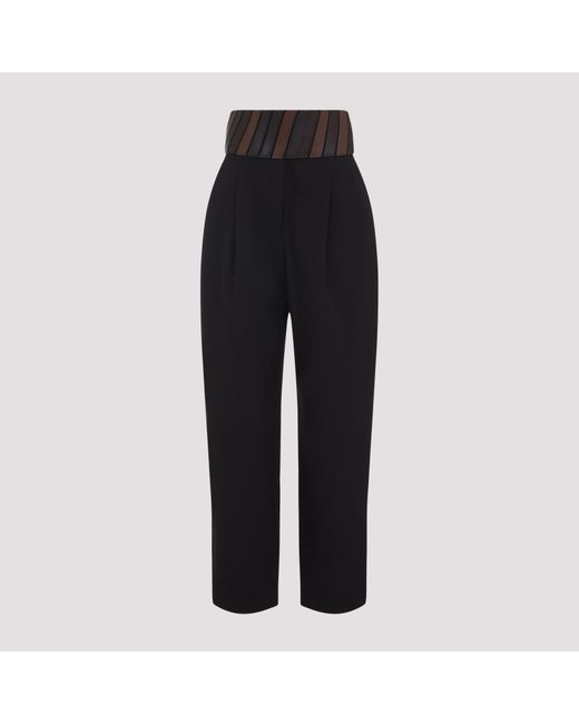 Alaïa Black Alaia Belt Wool Pants