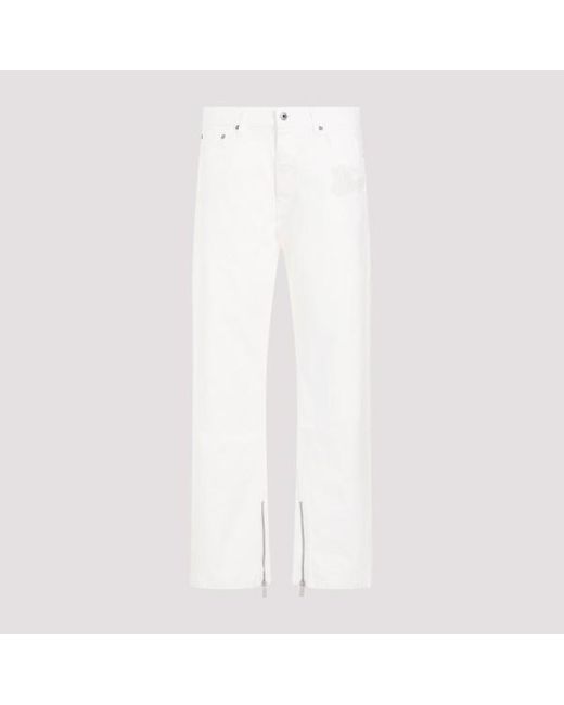 Off-White c/o Virgil Abloh White Cotton 90s Logo Skate Raw Jeans for men