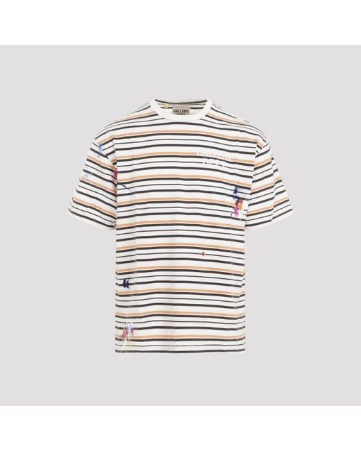 GALLERY DEPT. White Multicolor Cotton Nelson Striped Tee for men