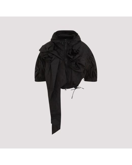 Simone Rocha Black Cropped Puff Sleeves Jacket