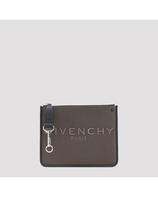 Givenchy Gray Mini Zip Pouch Handbag for men