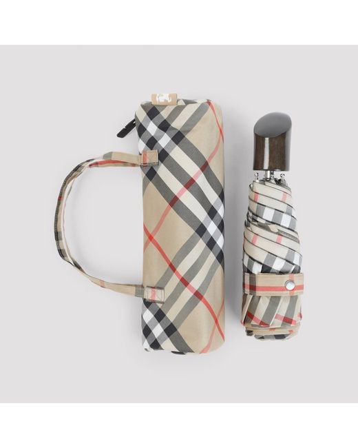 Burberry Metallic Check Compact Umbrella