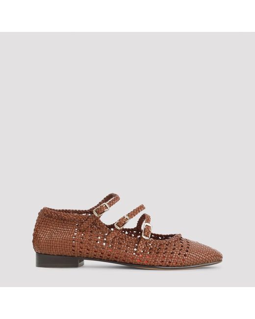 CAREL PARIS Brown Ariana S. Braided Ballerinas