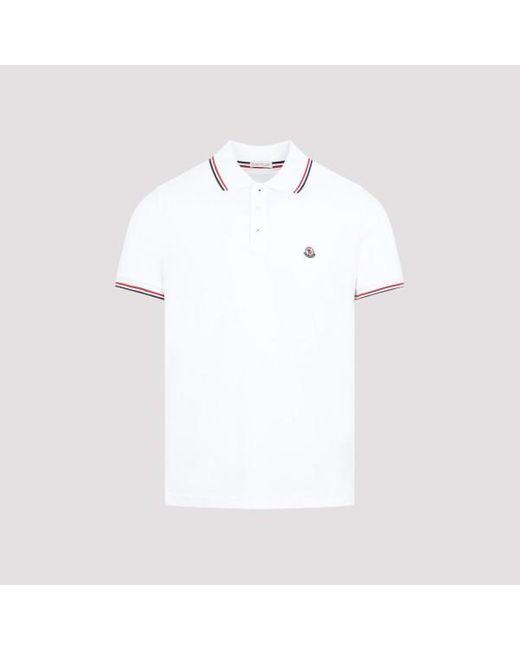 Moncler White Oncler Ss Polo T-shirt for men