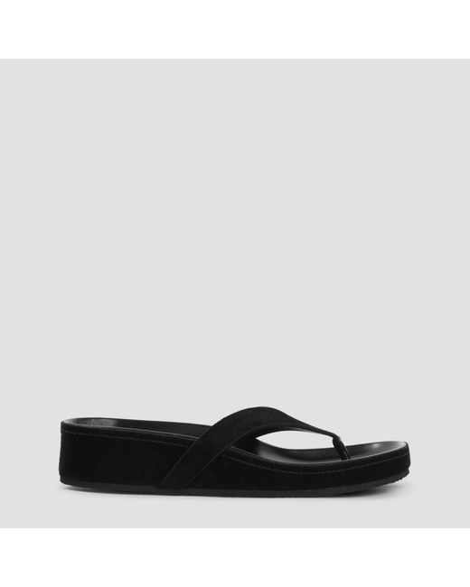 Phoebe Philo Black Round Flip Flops