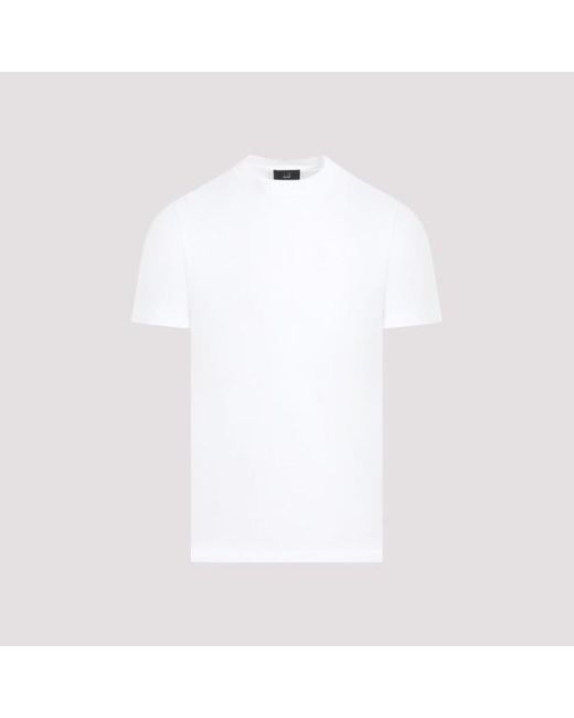 Dunhill White Dunhi Ad Inignia Cotton T-hirt for men