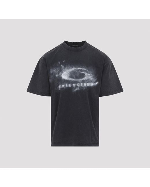 Balenciaga Black Washed Crayon Logo Fit T-Shirt for men