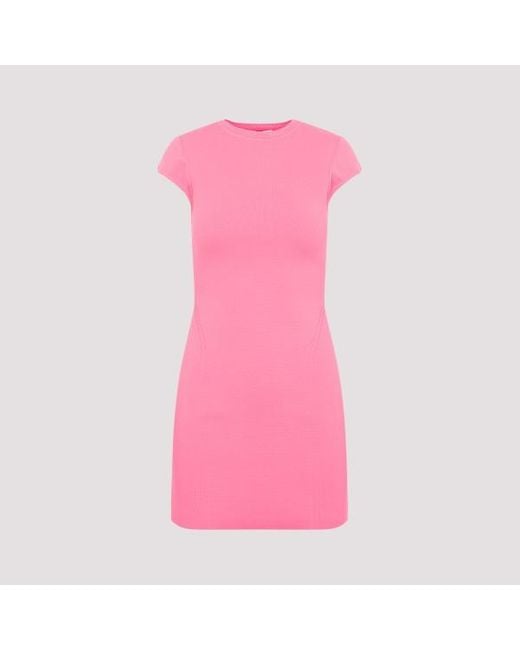 Victoria Beckham Pink Cap Sleeve Fitted Mini Dress