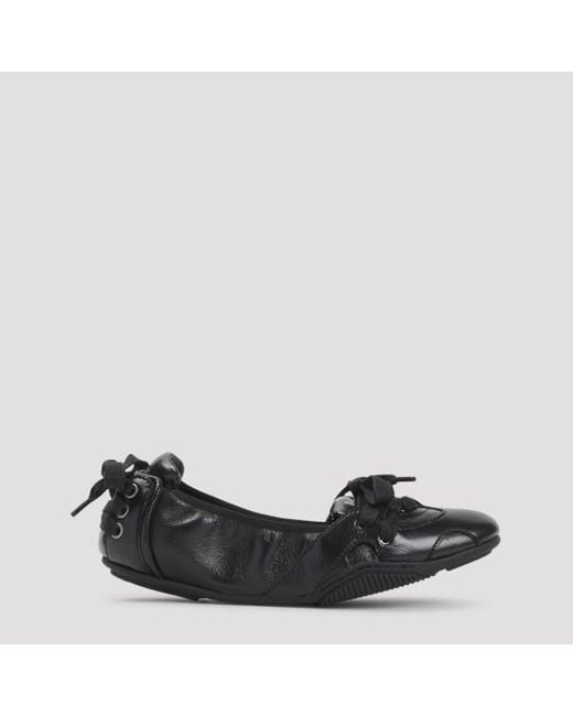 Acne Black Leather Ballerinas