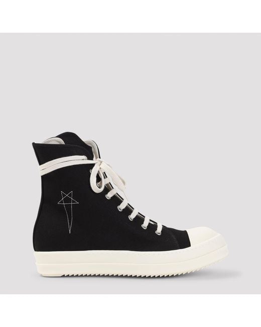 Rick Owens Black Canvas Sneaker for men