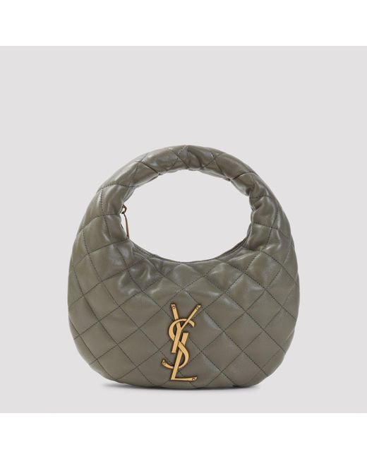 Saint Laurent Gray Icarino Mini Hobo Bag