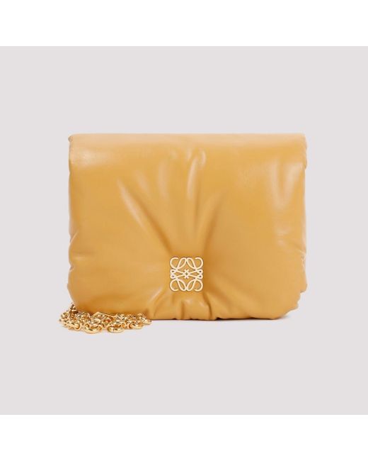 Loewe Goya Puffer Bag In Shiny Nappa Lambskin in Natural | Lyst