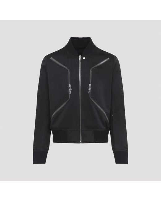 Rick Owens Black Heizer Flight Jacket, Technical Polyester for men