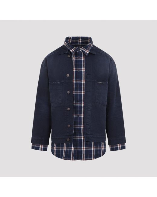 Balenciaga Blue Patched Shirt Jacket for men